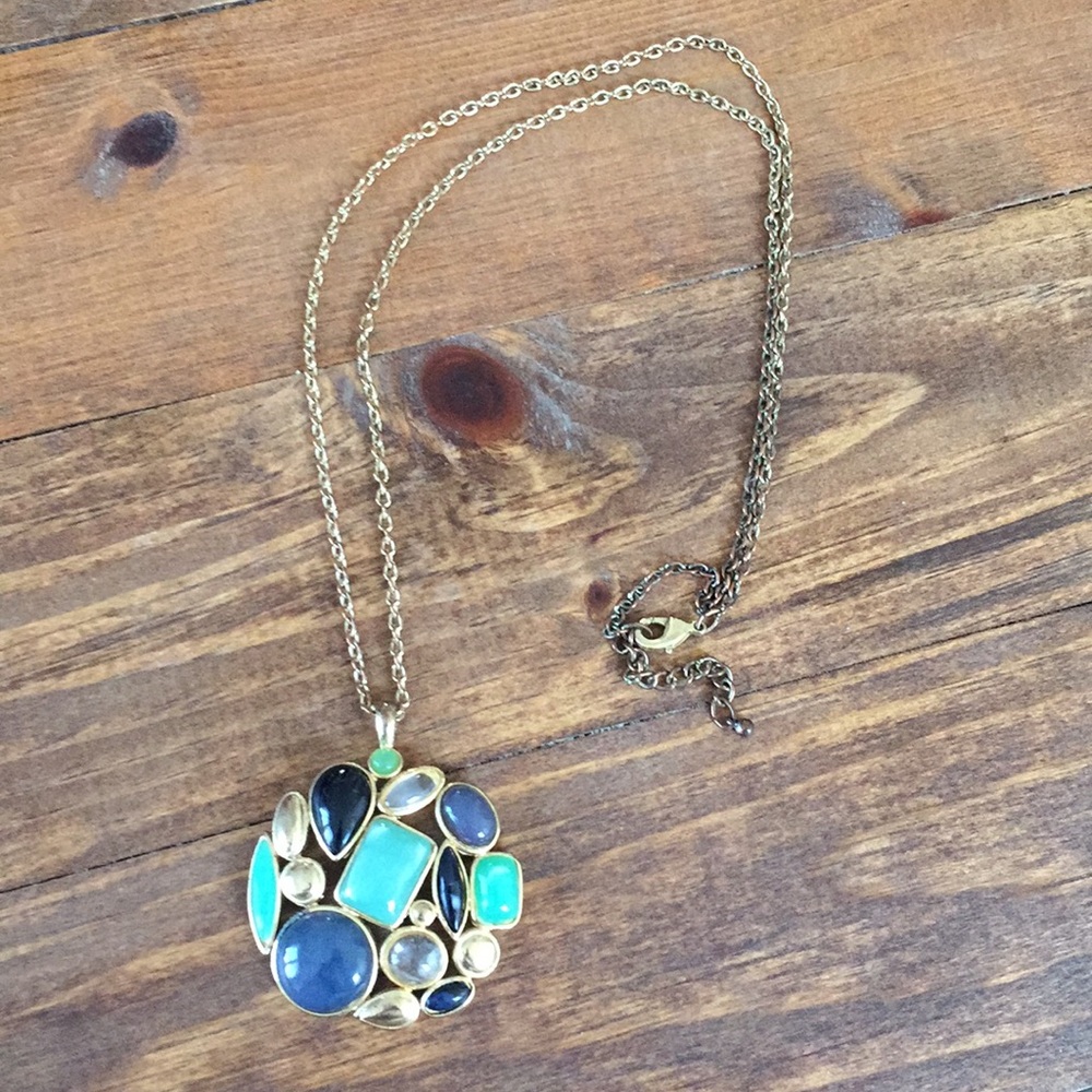 Long Turquoise Pendant Necklace